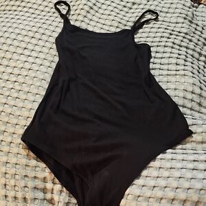 Wild Fable Black Ribbed Bodysuit